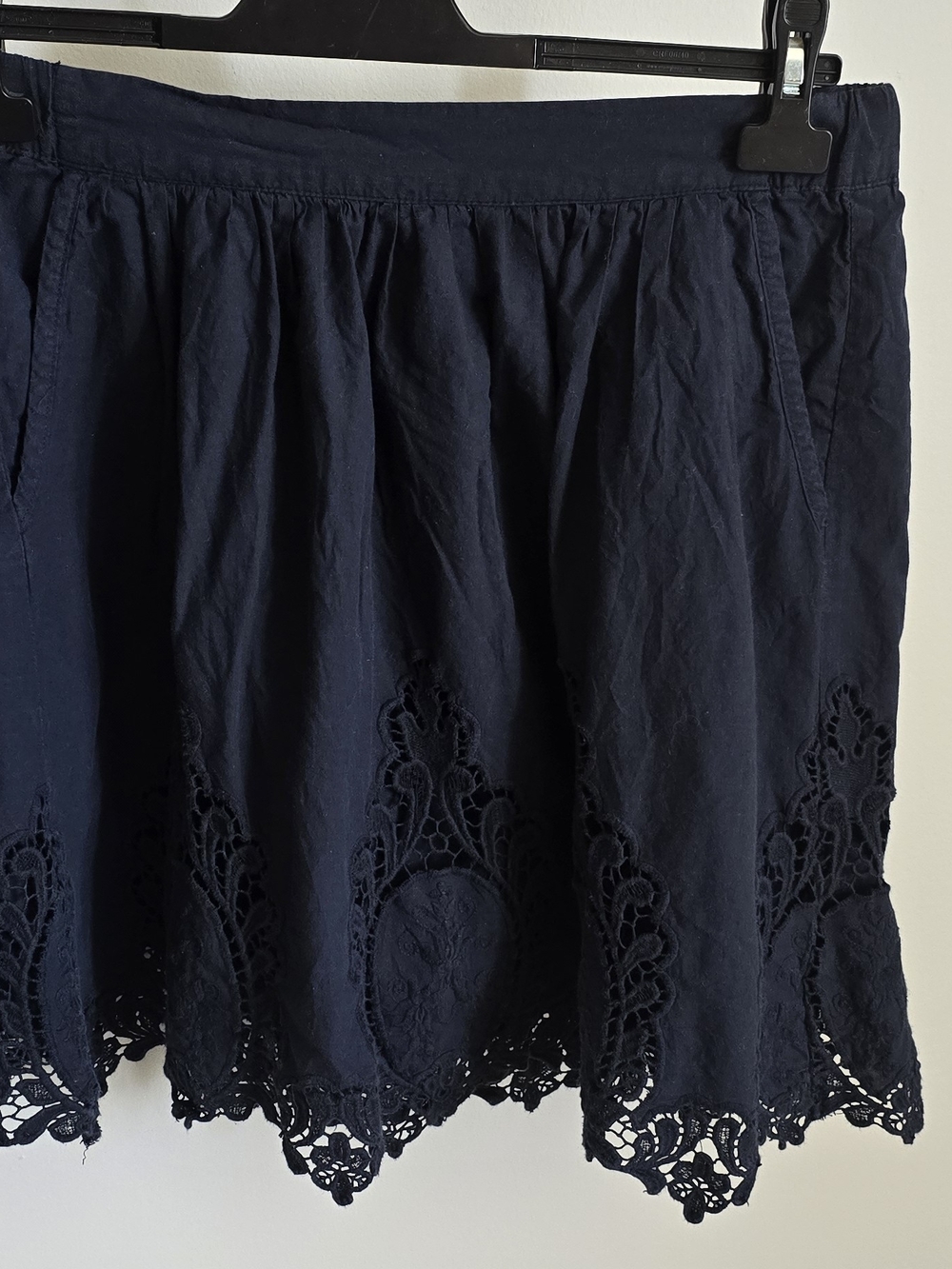 Joe Fresh Navy Crochet-Hem Circle Skirt